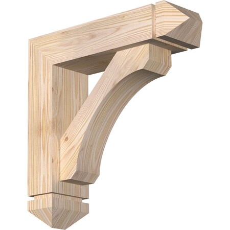 Legacy Arts And Crafts Smooth Bracket W/ Offset Brace, Douglas Fir, 5 1/2W X 20D X 20H